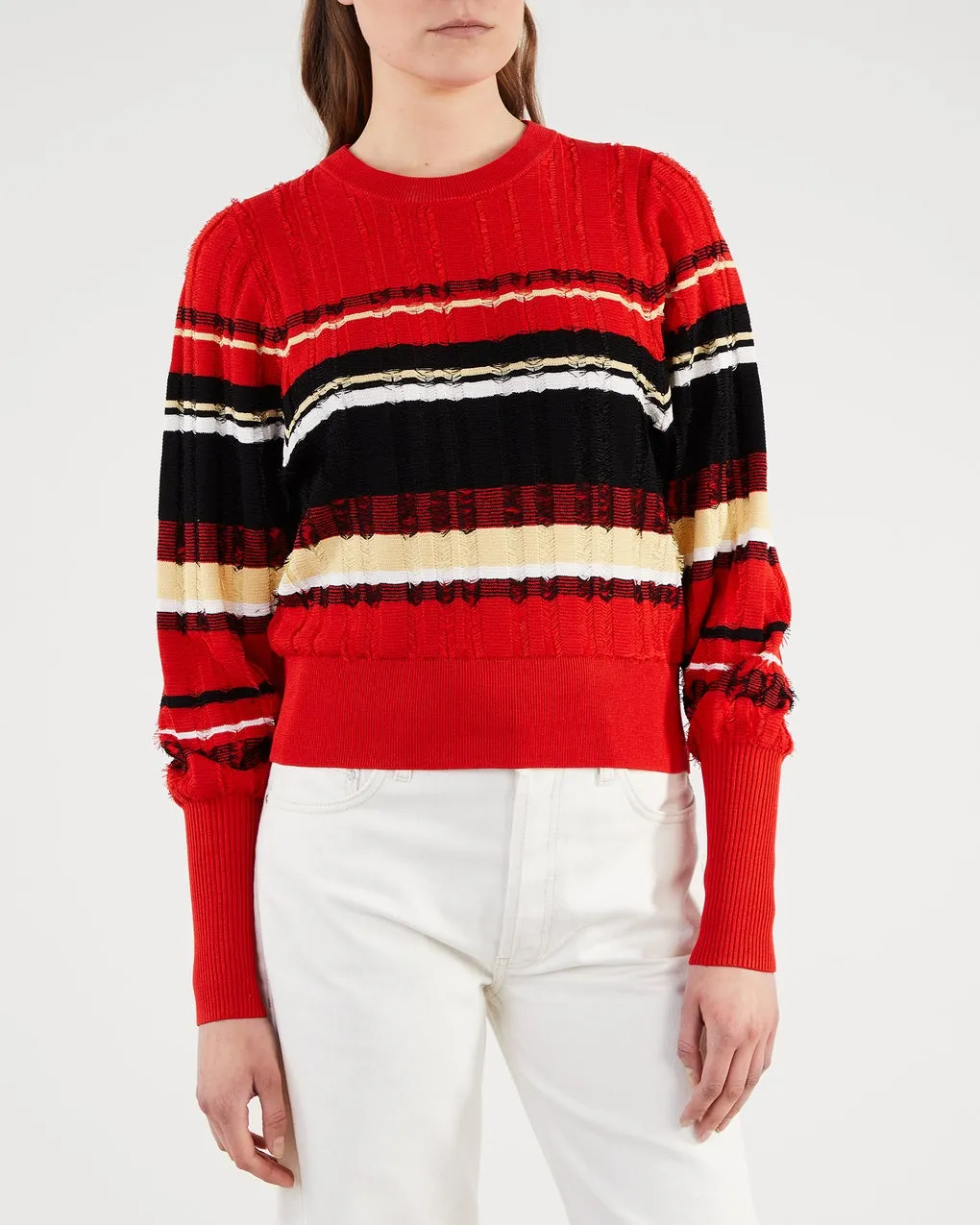 Proenza Schouler   Sweater Striped Fil Coupe Sweater Red 